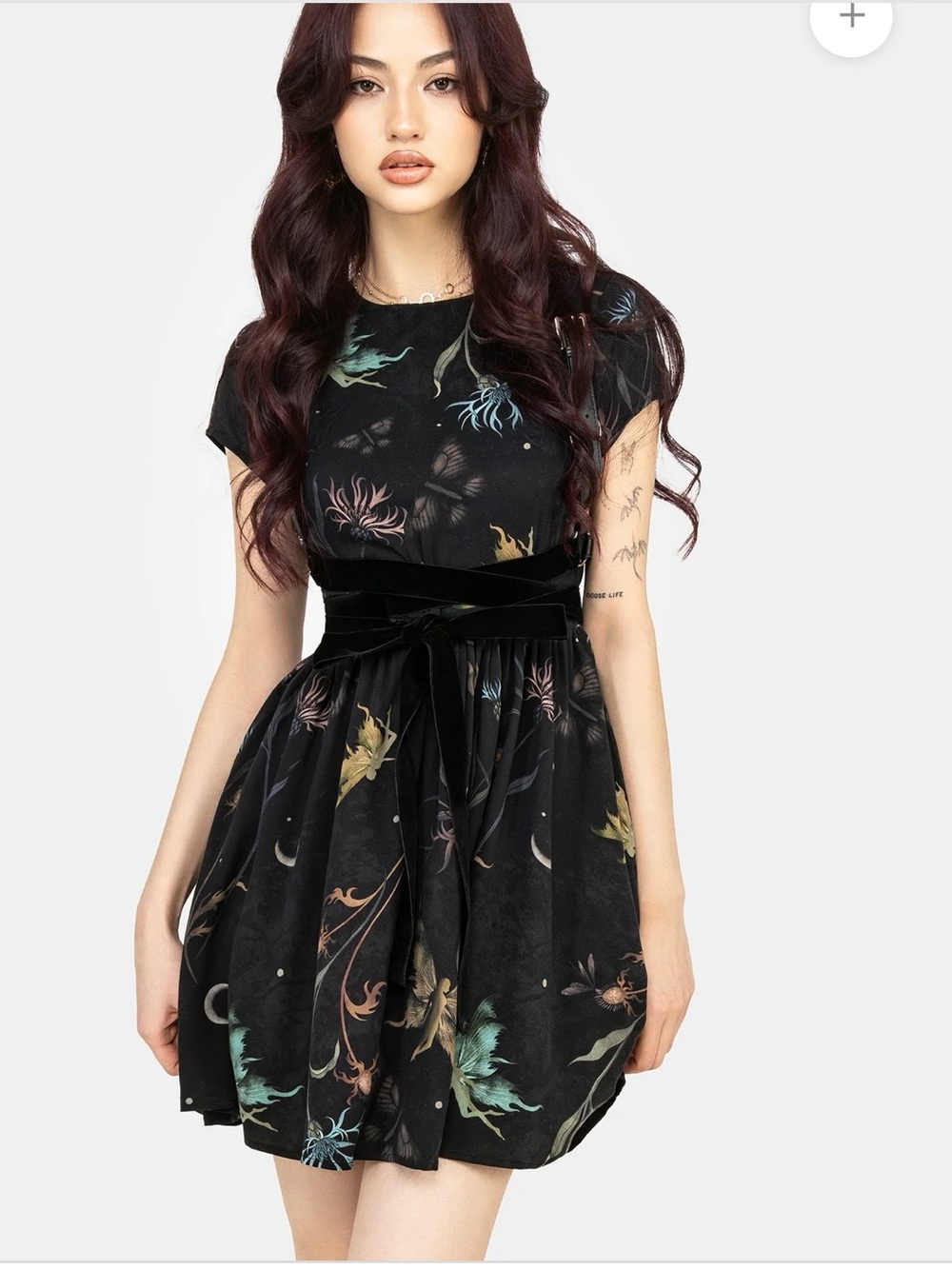 Disturbia Rosanella Floral Print Mini Smock Dress